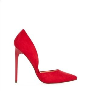 Brand new Red faux JUSTFAB suede pump